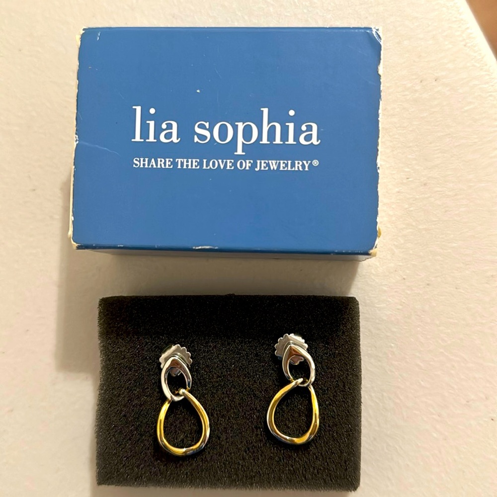 Lia Sophia Embrace Gold and Silver earrings